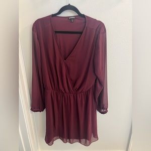 Express dress with sheer sleeves